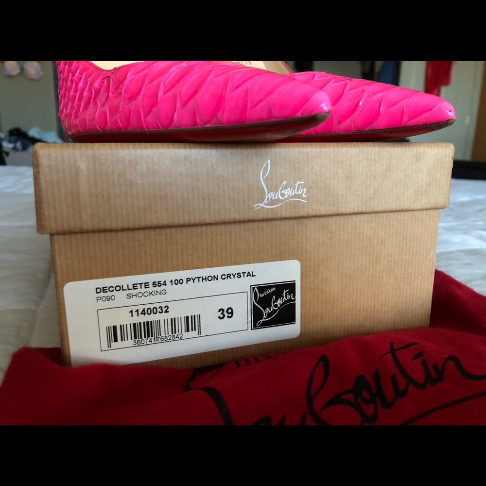 Christian Louboutin Dcollet Pink Python Crystal - image 3